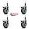 Service Caster 5'' Thermoplastic Rubber Swivel 3/4'' Expanding Stem Caster Set with Brake, 4PK SCC-EX20S514-TPRB-PLB-34-4 - alternate 4